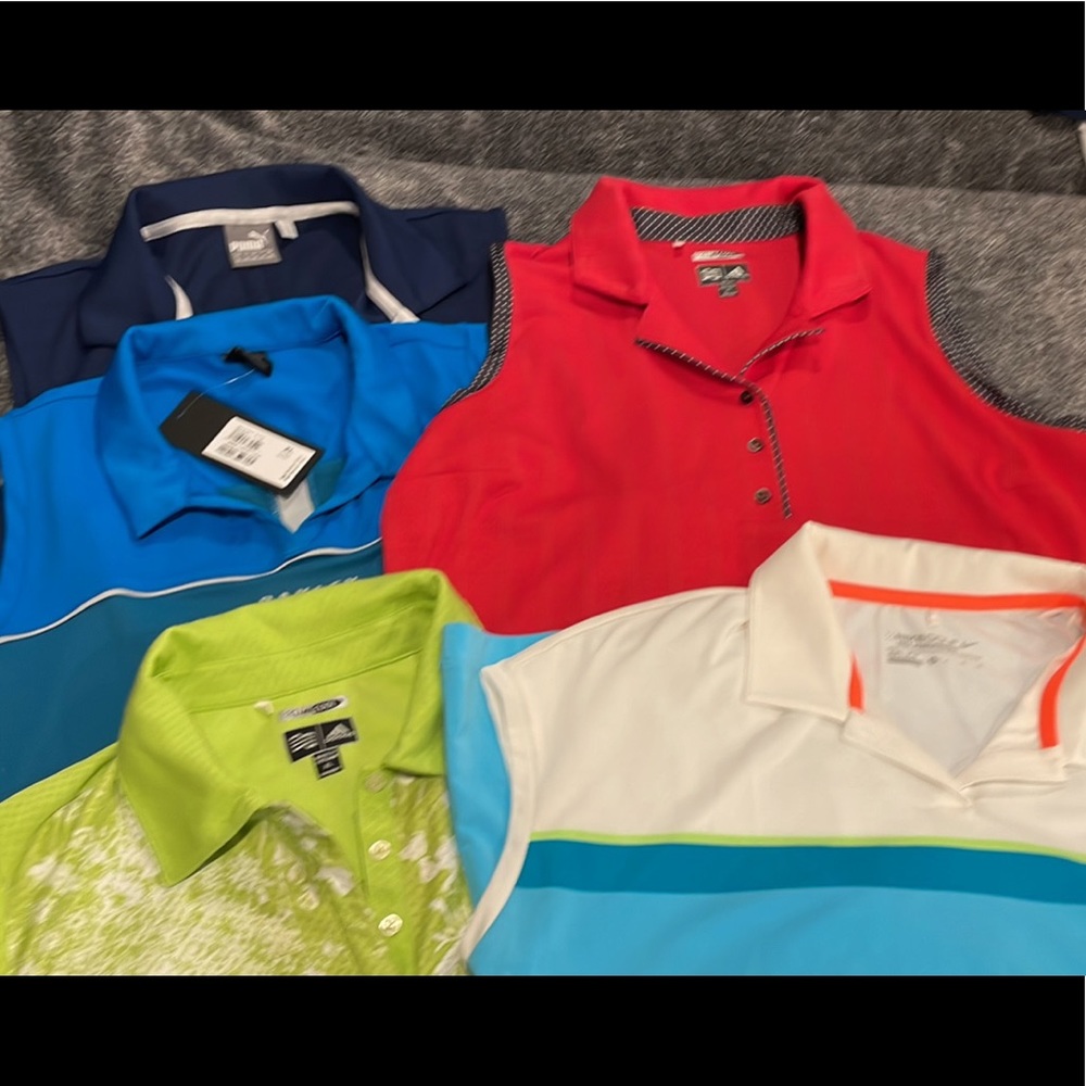 5 Womens sleeveless golf polos